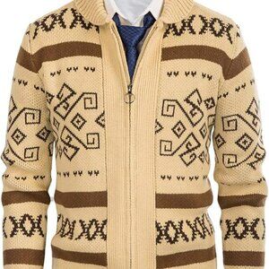 PJ Paul Jones Men's Casual Curling Sweater Cardigan Knitted-2XL  jacquard print